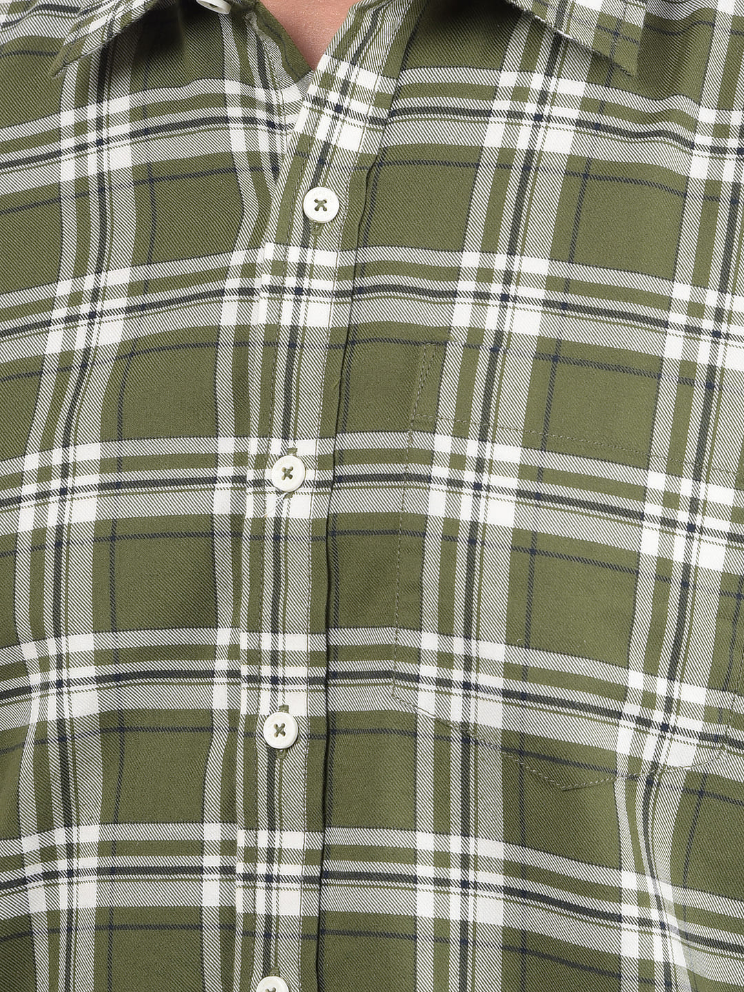 Numero Uno Men Checkered Green Shirt